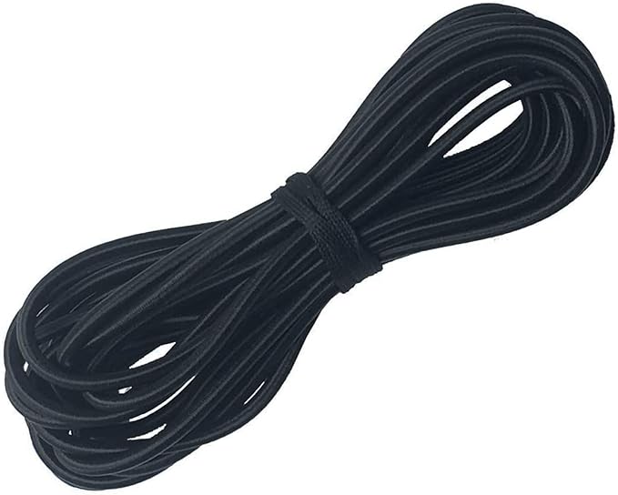 3/16" Bungee Shock Cords, 100 Feet Marine Grade Kayak Heavy Stretch String Rope & Tie Down Trailer Straps for DIY Projects Black