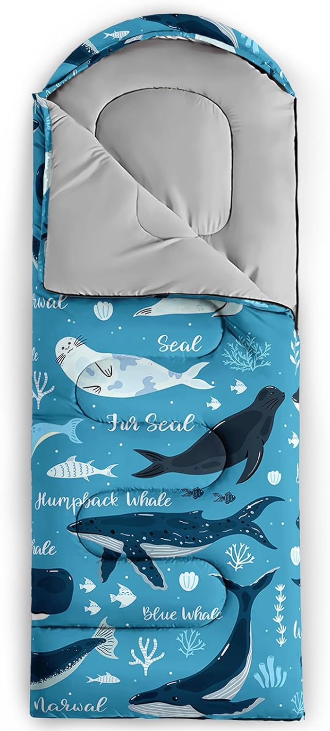 QOOMO Camping Sleeping Bags,3 Season Warm & Cool Weather,Lightweight,Waterproof Sleeping Bags for Adults & Kids,Traveling,and Outdoors,Camping Gear Equipment