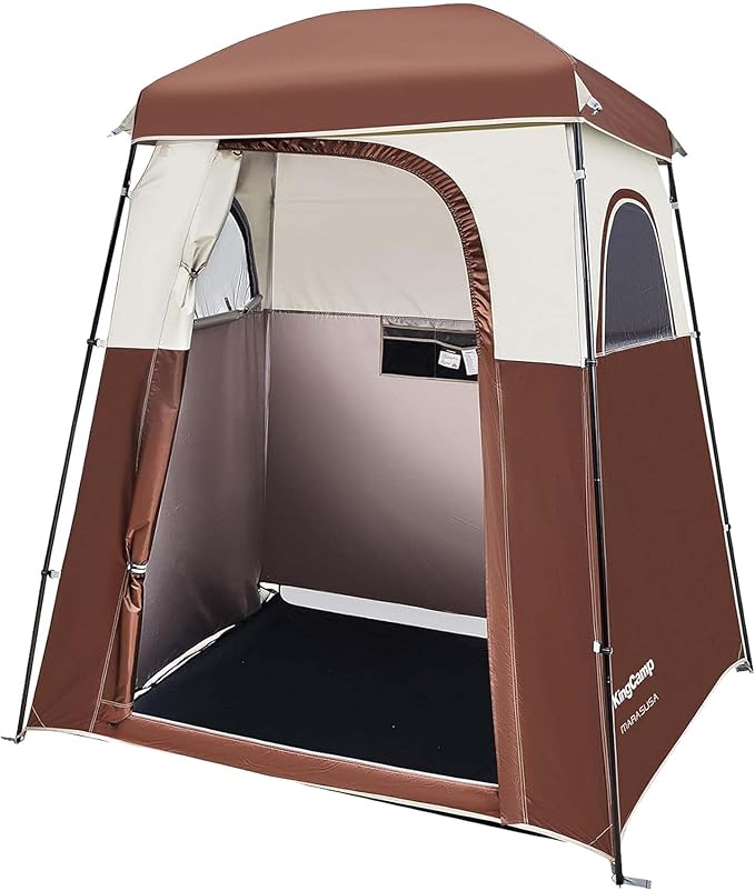 KingCamp Shower Tent, Portable Privacy Tent Outdoor Camping 1/2 Room Toilet Tents with Shower Bag & Dressing Room for Beach, Camping & Hiking