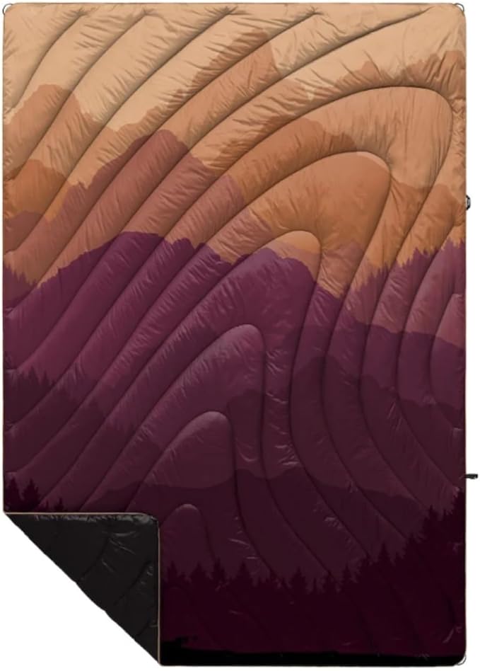 Rumpl Original Puffy Blanket - Warm, Water-Resistant Camping Blanket with 100% Recycled Synthetic Insulation, 52"x75", Original Puffy V1, Teton Fade