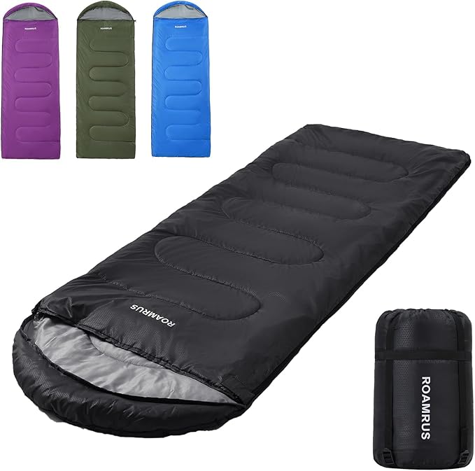 3 Seasons Sleeping Bags for Adults, Portable, Waterproof, Lightweight,with Storage Sack for Outdoor & Indoor, Hiking, Camping, Warm & Cold Weather Sleeping Bag for kids 10-12, Girls, Boys Mens