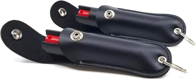 POLICE MAGNUM Mini Pepper Spray Self Defense- Max Heat Strength OC Spray- 2 Pack 1/2 Ounce Holster Keychains