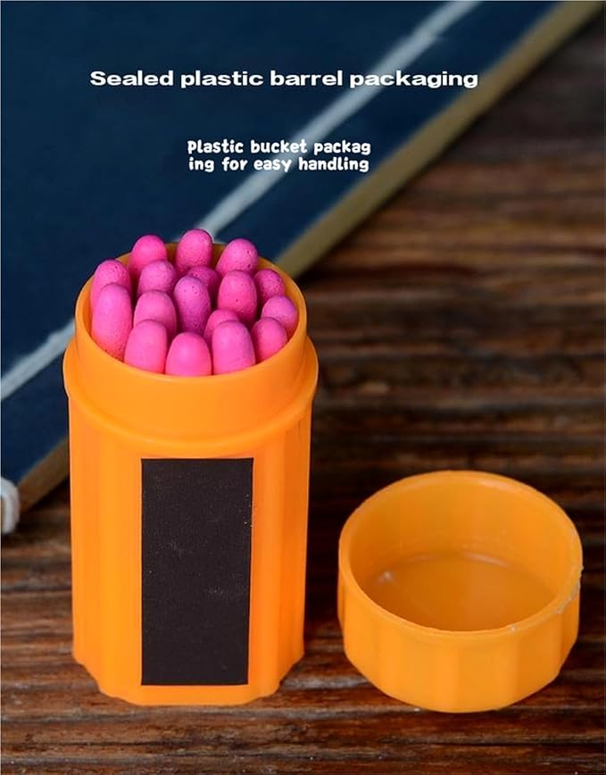 Waterproof Matches Survival Set, 20 Pieces/Barrel Outdoor Stormproof Match Kit with Case,Camping Emergencys Fire Starters