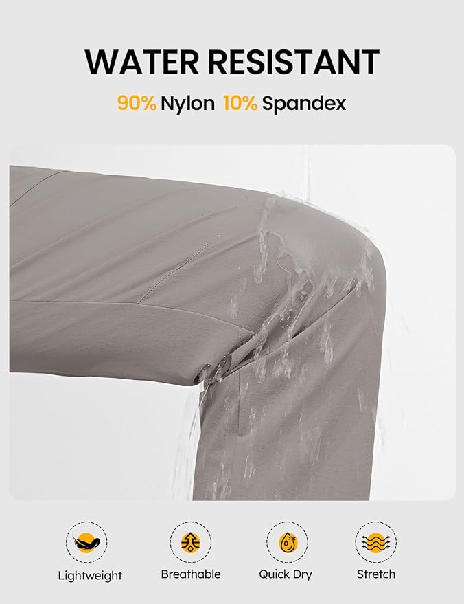 TBMPOY Women's Lightweight Hiking Pants Water Resistant Quick Dry Travel Work Outdoor Fishing Pants Zipper Pockets