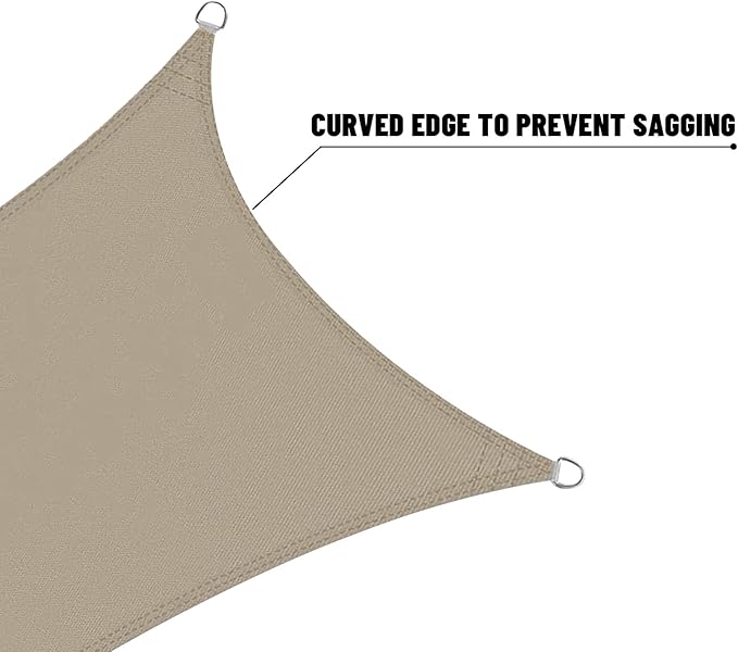 LOVE STORY Waterproof 10'x10'x14' Triangle Taupe Sun Shade Sail Cannoy UV Resistant for Outdoor Patio Garden Backyard (We Make Custom Size)
