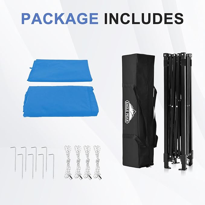 EAGLE PEAK Flex Ultra Compact 5x5 Pop-up Canopy, Sun Shelter, Changing Room, Portable Privacy Tent for Pool, Fashion Photoshoots, or Camping, Light Blue