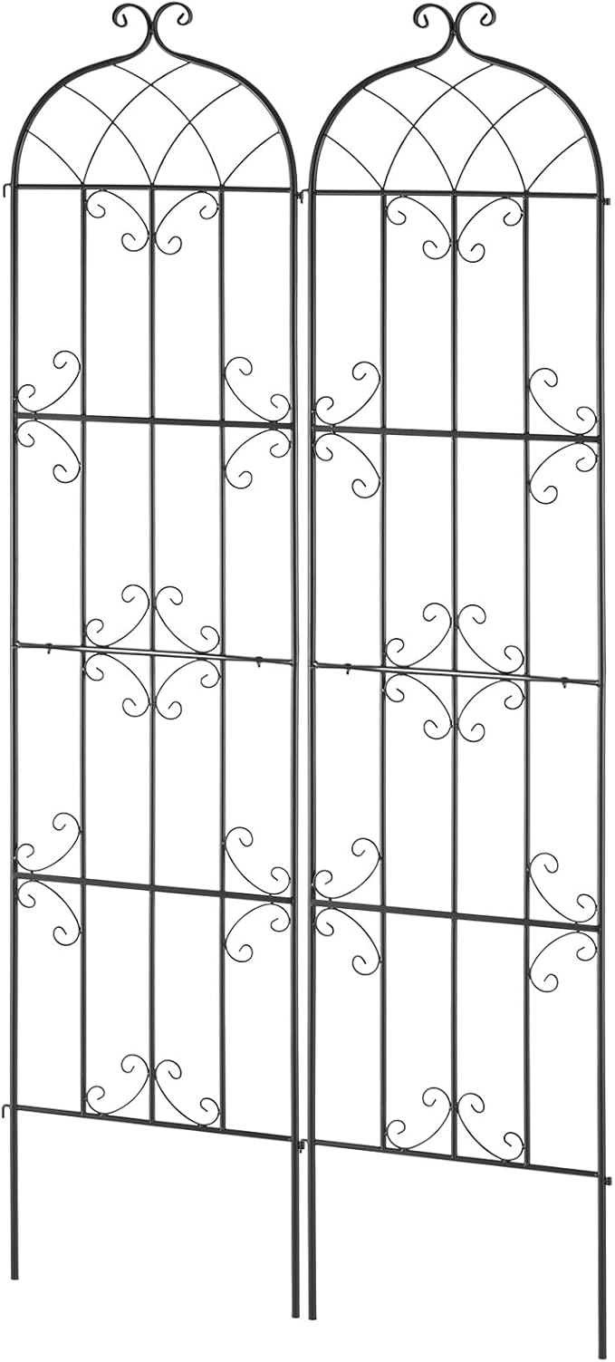 VEVOR Garden Trellis for Climbing Plants, 87 x 20 in, 2 Packs Rustproof Metal Garden Flower Trellis, Outdoor Climbing Rose Trellis Cucumbers Support, Decorative Clematis Trellis for Courtyards Lawns