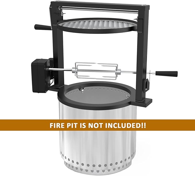 onlyfire Santa-Maria Style Rotisserie Rotating System for Solo Stove Ranger 15" Smokeless Fire Pit