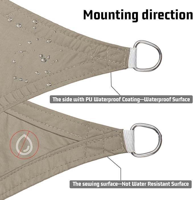 LOVE STORY Waterproof 7'x13' Rectangle Taupe Sun Shade Sail Cannoy UV Resistant for Outdoor Patio Garden Backyard