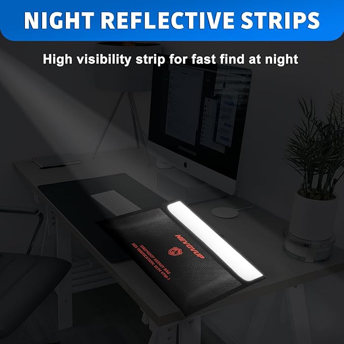 4200°F Fireproof Money Bag - Upgraded Heat Insulated, 9.8 x 6.5" Small Fireproof Document Bags with Waterproof Zipper, fire Water Proof Safe Pouch Set for Valuables, Fireproof Edging, Fire Bag 2packs