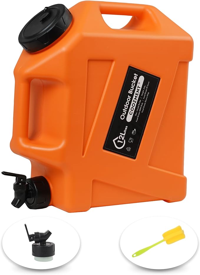 3.2 Gallon/5 Gallon Water Containers with Spigot, BPA Free Water Jug, Military Green Water Tank, Multifunction Water Storage Containers for Camping Outdoor Hiking,Emergency Stroage