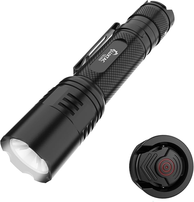 Zoomable Tactical Flashlight High Lumens-2600 LM Ultra Bright LED with 6 Modes,Zoomable,Dual Switches,110H Runtime,Memory Function,Waterproof,USB-C Rechargeable for Defense, Security,Outdoor&Emergency