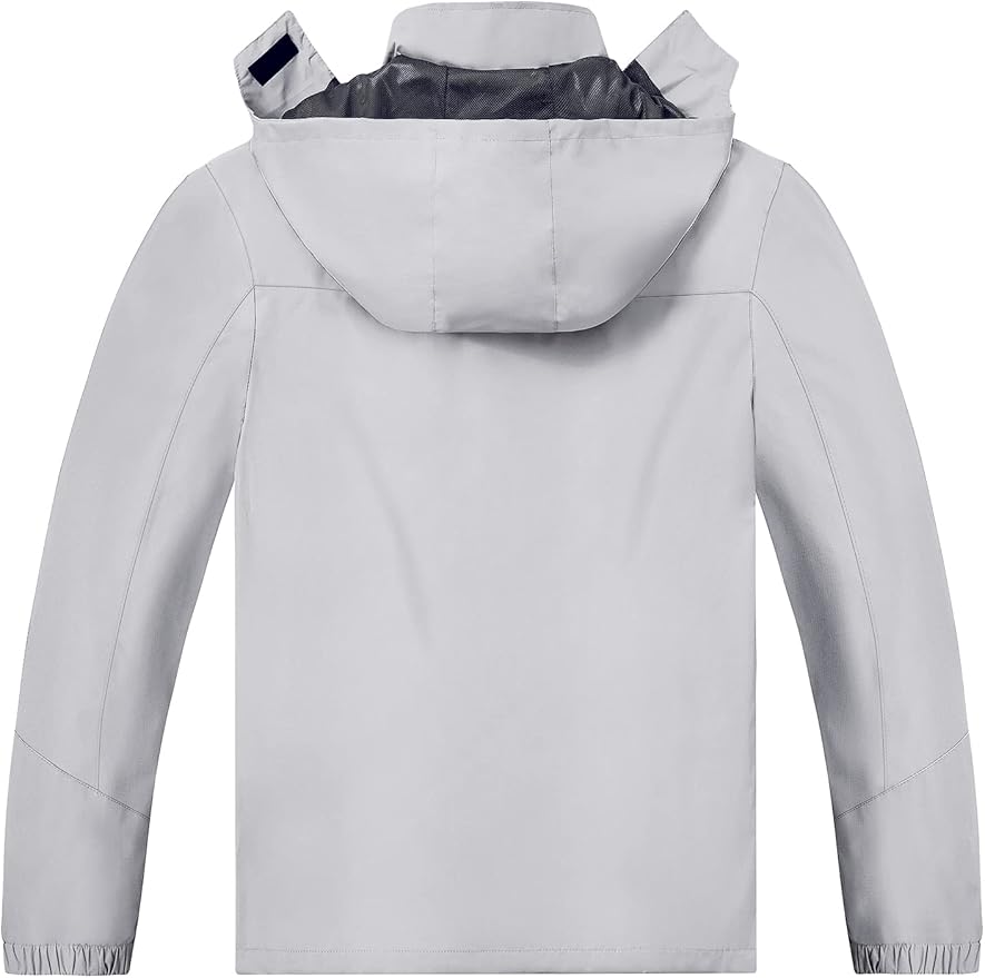 TEZO Mens Rain Jacket Waterproof with Hooded Hiking Coat Lightweight Windbreaker