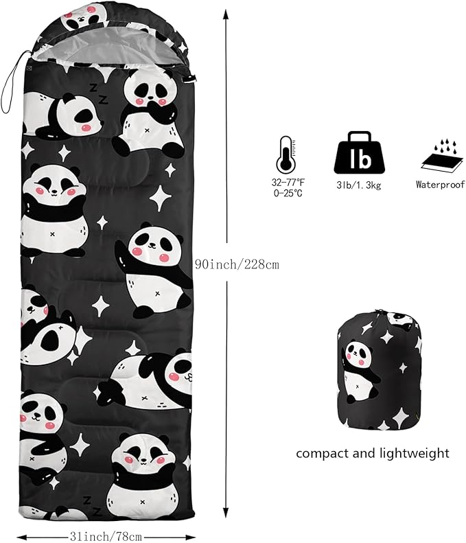 QOOMO Camping Sleeping Bags,3 Season Warm & Cool Weather,Lightweight,Waterproof Sleeping Bags for Adults & Kids,Traveling,and Outdoors,Camping Gear Equipment