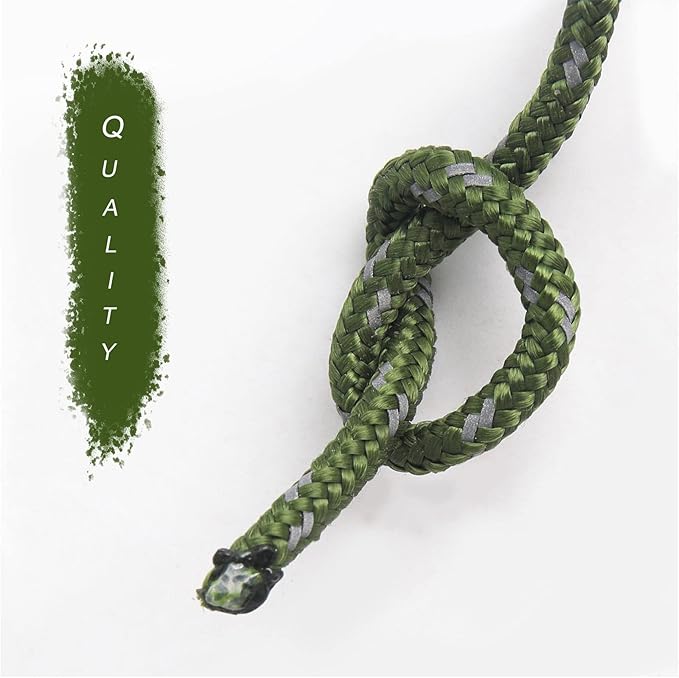 Hikeman 4 Pack Camping Rope with Locking Carabiner Clip,4mm Reflective Guy Lines with Triangular Guyline Adjuster Tensioner,Nylon Cord for Tent Tarp Tie Down,Hiking,Backpacking (White)