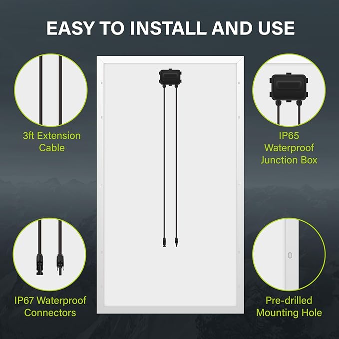 Newpowa 10BB Cell 200W Monocrystalline 200 Watt 12V Solar Panel High Efficiency Mono Module RV Marine Boat Off Grid (200W New)