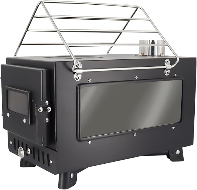 outdoor Camping Stove Portable Tent Keep Warm Stove With Chimney Pipe Camping Accessories Backpacking BBQ Hiking Picnic Outdoor Cooking Tools