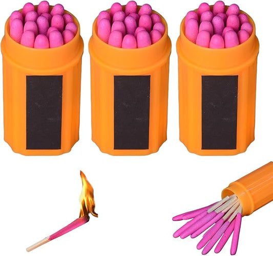 Waterproof Matches Survival Set, 20 Pieces/Barrel Outdoor Stormproof Match Kit with Case,Camping Emergencys Fire Starters