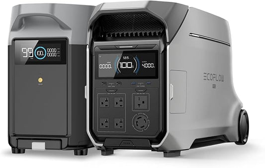 EF ECOFLOW 7696Wh Portable Power Station: DELTA Pro 3 with DELTA Pro Extra Battery, 120/240V 4000W AC Output, Solar Generator for Home Use, Camping, Emergencies, Power Outages, RVs