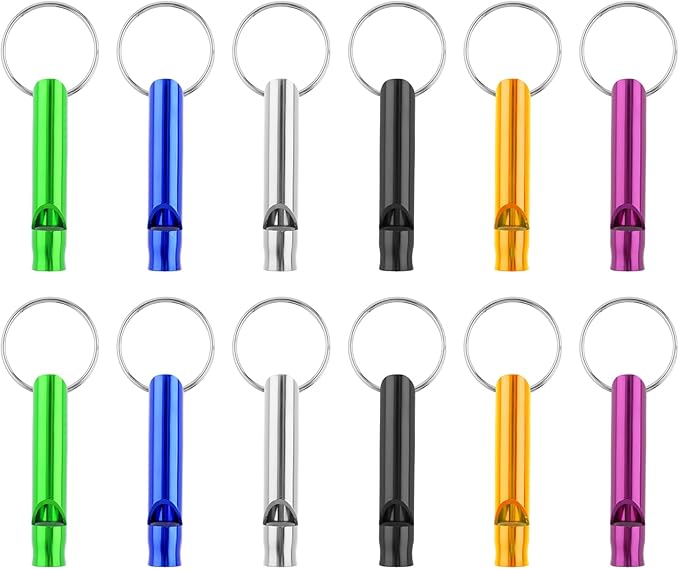 12 Pcs Emergency Whistle Survival,Gather Team Members Outdoors,Hyper Whistle Keychain, 571534_1_y6pB5tXFy