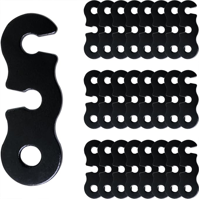 ZCZQC 25PCS Rope Tensioner Aluminium Camping Tent Cable Rope Adjuster Backpacking Ultralight Tent Stake Cable for Camping Gear Hiking Sleeping Bag Black