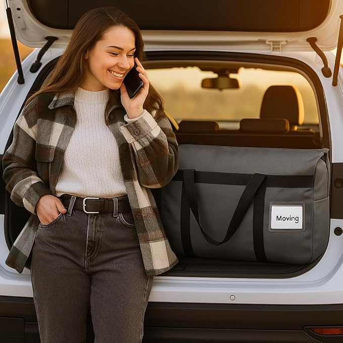 Duffle Bag for Travel, 24Gallons Bag Foldable Travel Duffel Bag Tote Carry on Luggage Duffle Overnight for Women and Men, Large Collapsible Waterproof Suitcase with Zippers and Handles, Grey