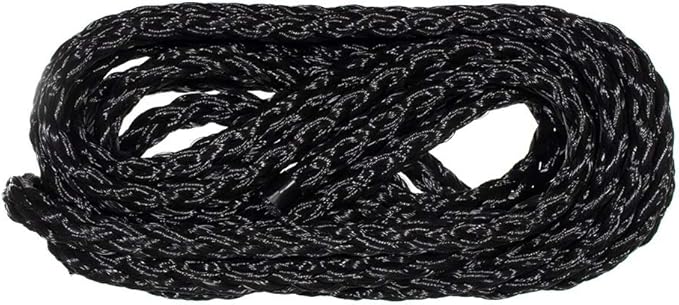 Hollow Braid Polypropylene Rope (1/2 Inch, 50 Feet, Black) - Barrier Rope - Trail Marking, Crowd Control, Golf Courses