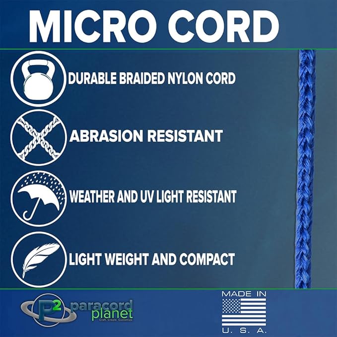 Paracord Planet Micro Paracord – Thin Braided Cord for Crafting, Fishing, and DIY Projects in 125 ft Spools – Rose Gold