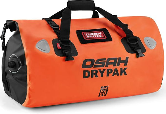 Waterproof Duffel Bag - Motorcycle Dry Bag Tail Bag with Large Storage Space, Waterproof Luggage Duffle Bags with Outer Mesh Zipper Pocket for Camping, Kayaking, Fishing & Traveling