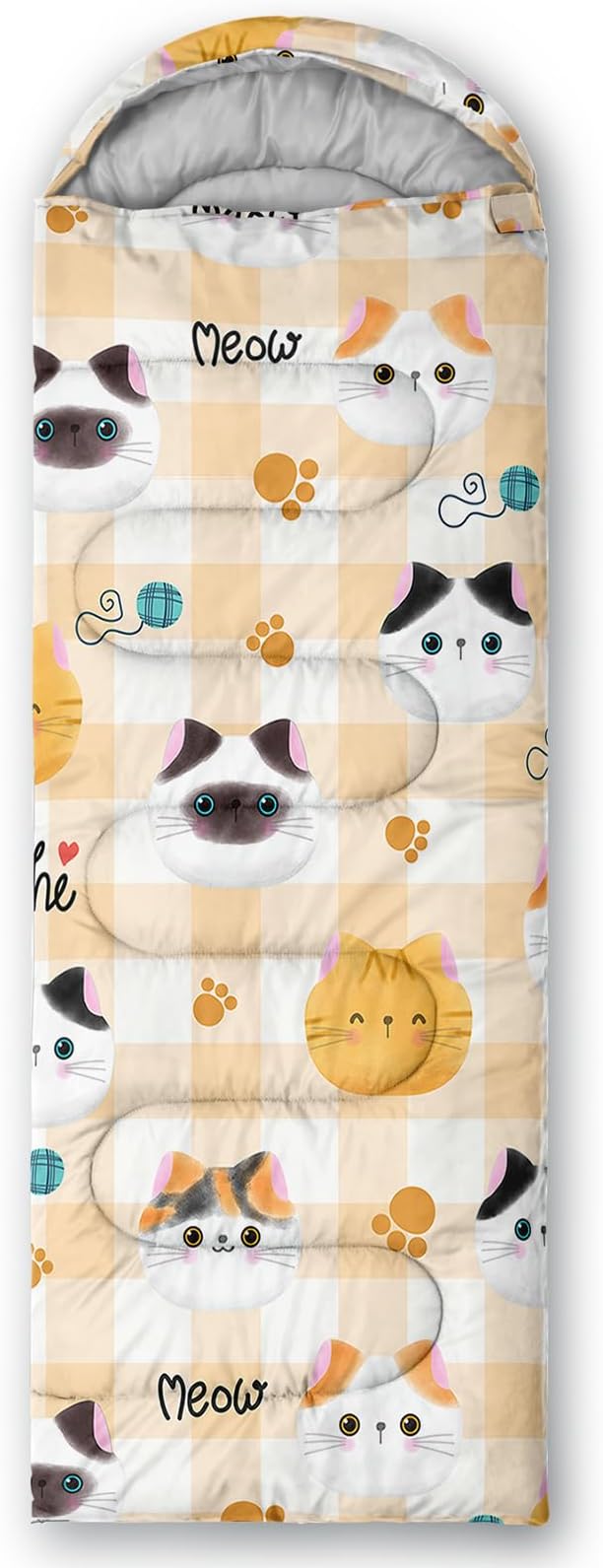 AILONEN Pink Lovely Rabbit Sleeping Bag for Girls Kids Adults,Warm and Cool Weather,Lightweight,Waterproof Backpacking,Cartoon Flowers Printed Bunny Sleeping Bag for Camping