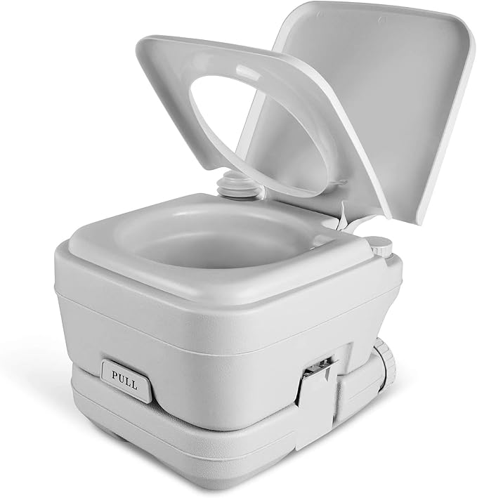 YITAHOME 2.6 Gallon Portable Toilet for Camping, RV Travel Porta Potty with Press Flush Pump, Anti-leak Seal Ring for Truck Travel, Boating, Hiking, Trips