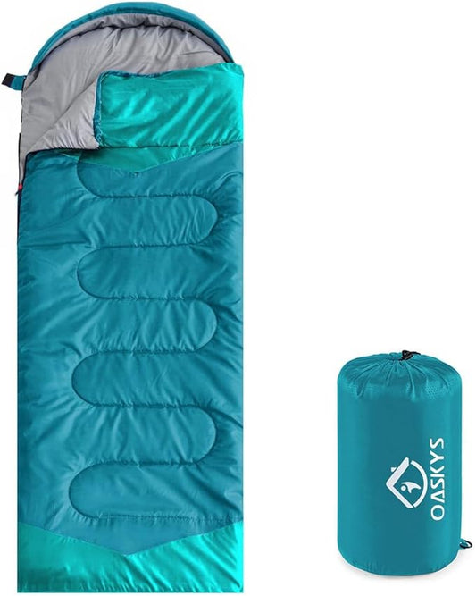 oaskys Camping Sleeping Bag - 3 Season Warm & Cool Weather - Summer Spring Fall Lightweight Waterproof for Adults Kids - Camping Gear Equipment, Traveling, and Outdoors