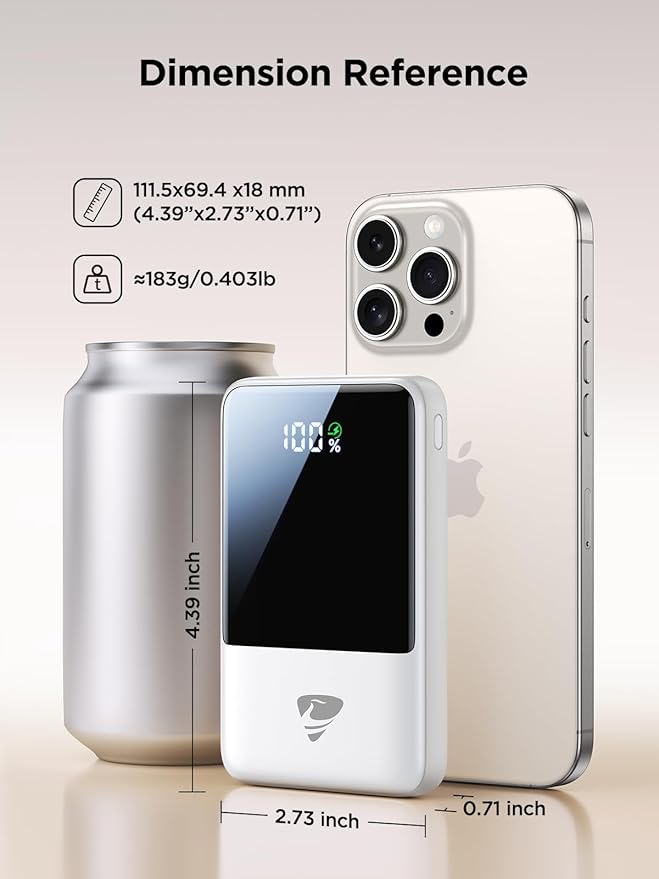 Aioneus Portable Charger, 10000mAh Power Bank 22.5W Fast Charging Portable Charger with Built in Cable Battery Pack USBC Travel Charger for iPhone11 12 13 14 15 16 Samsung Galaxy S24 S23 Android Phone