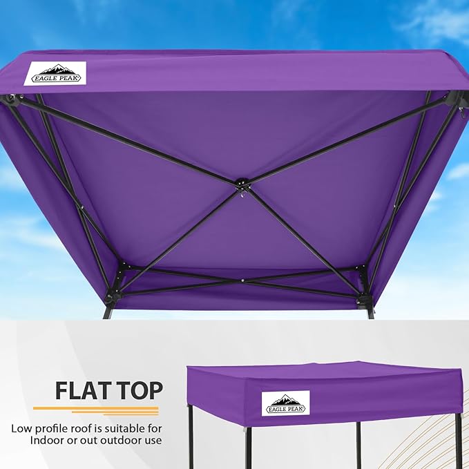 EAGLE PEAK Flex Compact 4x4 Pop-up Canopy Changing Room, Portable Privacy Dressing Room for Indoor Fashion Photoshoots, Camping, or Pool, Purple