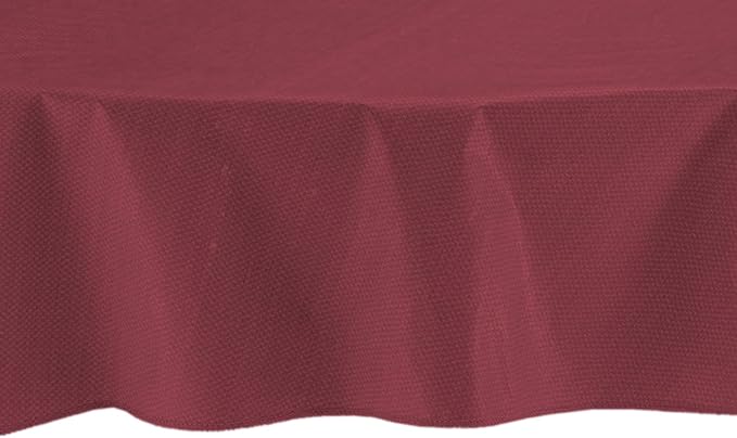 LAMINET Stitched Edge Drop Tablecloth - Basketweave (Red) - Oval - Fits Tables up to 54 x 72