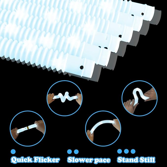 White Glow Sticks Party Favors for Kids 24 PCS,LED Light up Pop Tubes for Toddlers, Neon Necklaces Bracelets Accessories, Glow Birthday Wedding Dance Party Supplies Camping Toys Decorations