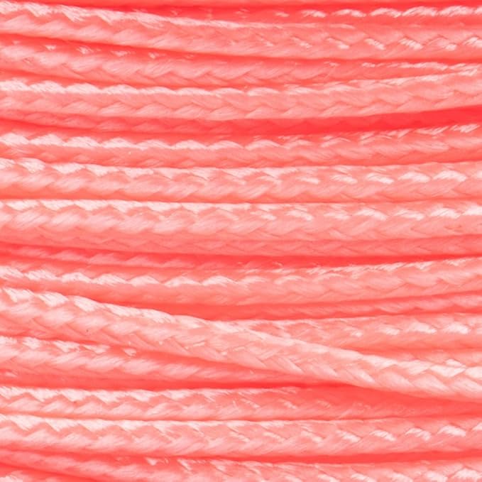 Paracord Planet Micro Paracord – Thin Braided Cord for Crafting, Fishing, and DIY Projects in 125 ft Spools – Flamingo Pink