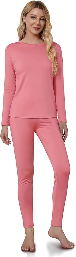 VZV Thermal Underwear for Women, Long Johns for Women Thermal Sets Fleece Lined Base Layer Top and Bottom Set