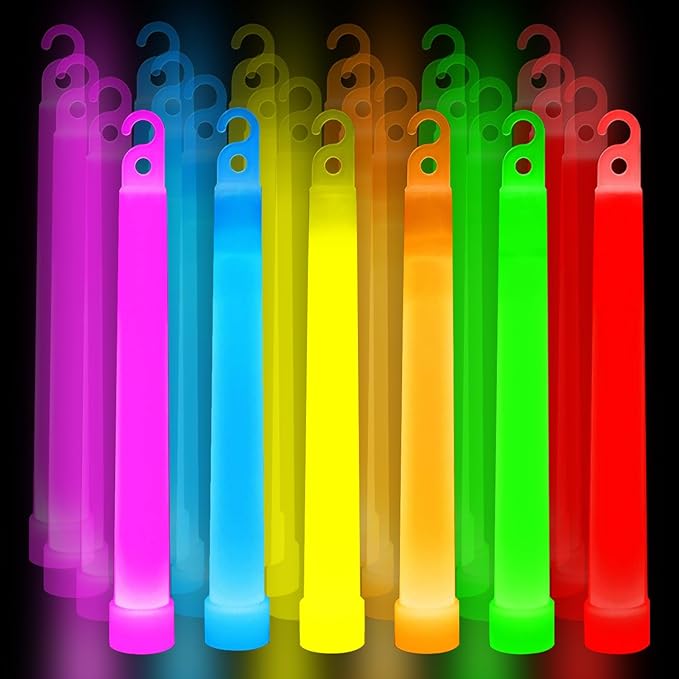Premium Glow Fever Bulk Ultra Bright Multi Color Glow Sticks Emergency Light Sticks for Camping Accessories Parties Hurricane Supplies Earthquake Survival Kit and More