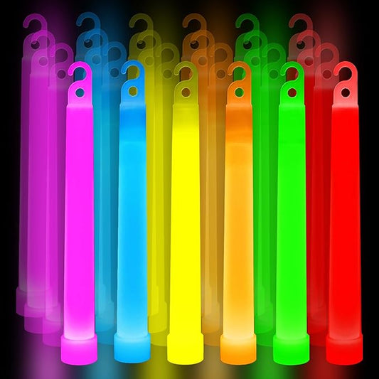 Premium Glow Fever Bulk Ultra Bright Multi Color Glow Sticks Emergency Light Sticks for Camping Accessories Parties Hurricane Supplies Earthquake Survival Kit and More