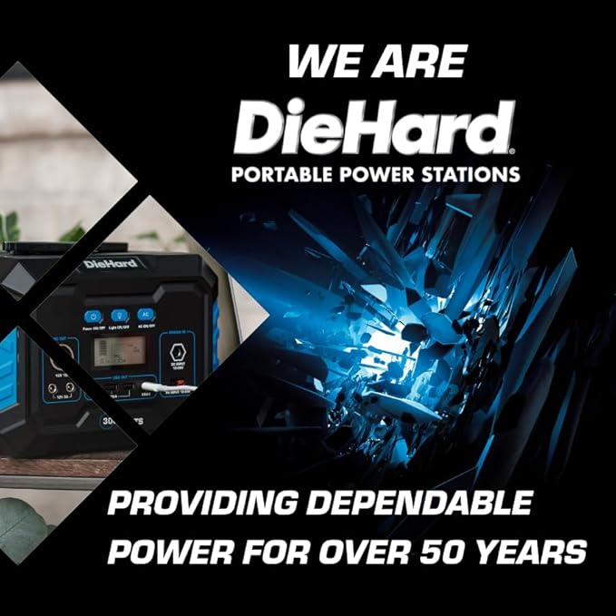 DieHard Portable Power Station 300-Watt (600-Watt Peak) 288.6Wh - Solar Generator (Solar Panel Optional), for Home Backup, Weather Emergencies, Outdoor Recreation, Jobsite and more