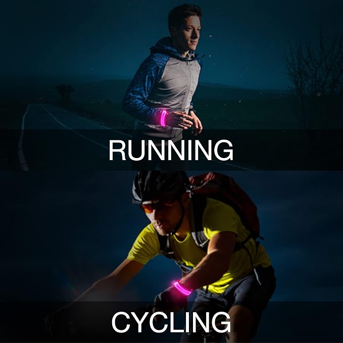 8 PCS LED Glow Bracelets, Light Up Wristbands - Halloween Glow in The Dark Party Bracelets Favors Supplies for Christmas, Concerts, Festivals, Game Prizes, Sports, Rave Accessories（Pink）