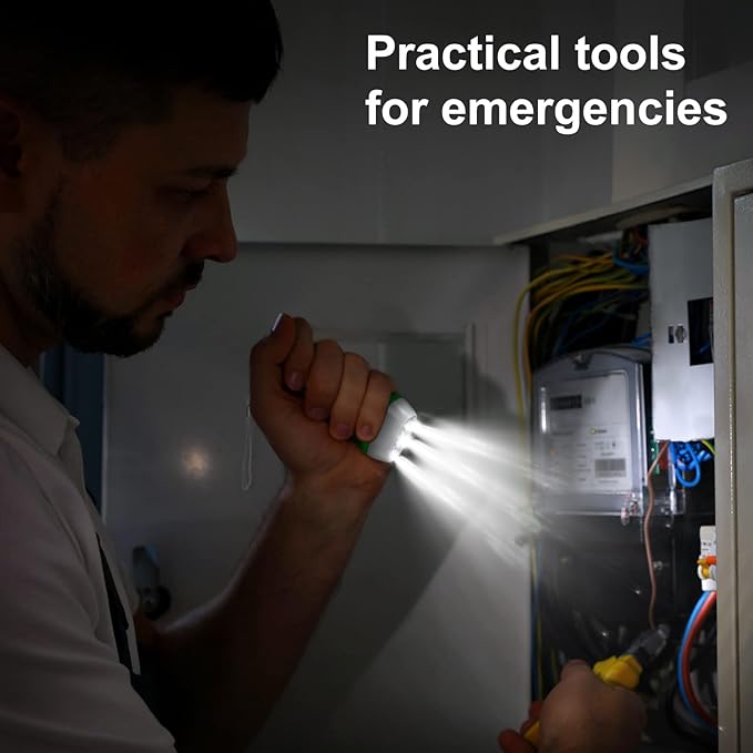 Treela 36 Pcs Hand Crank Flashlights Operation Christmas Items Bulk Squeeze Flashlight No Battery Required Torchlight 3 Powered Charging for Emergency(Yellow, Green, Blue, Red)