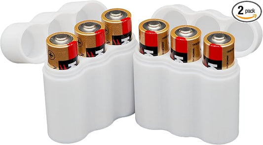 Slimline AA Battery Case, Soft Durable Material - Pack of 2 (Holds 3 Batteries)