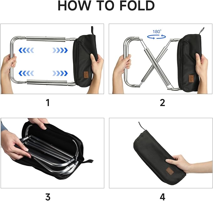 Camping Stool，Portable Foldable Stool aldult Collapsible Stool Chairs Fishing for Outdoor Hiking 300 LBS Load