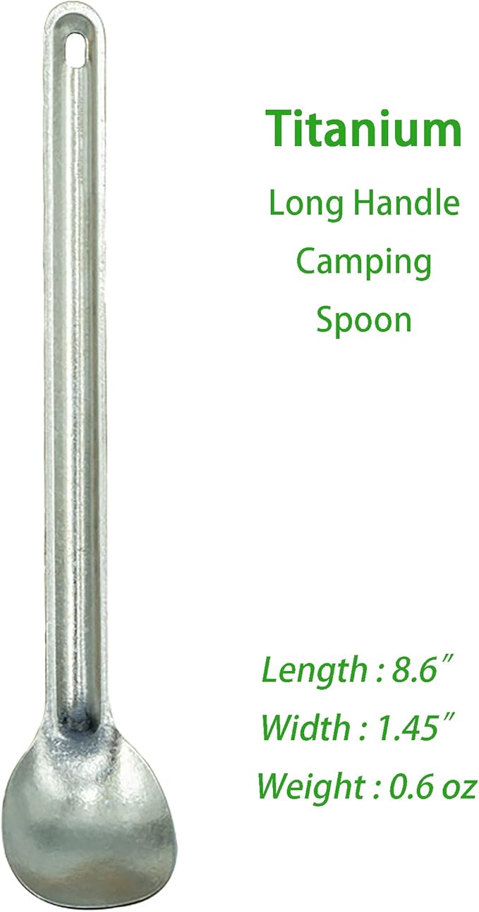 Titanium Long Handel Spork and Spoon, Camping Spork and Spoon, Soup Spoon, Eco-Friendly Coffee Spoon, Portable Travel Camping Utensils