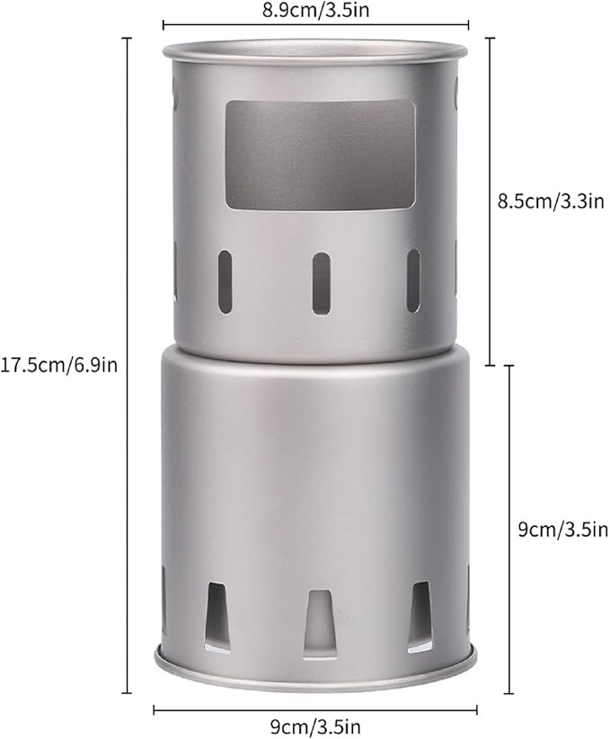 Lixada Camping Stove Titanium Backpacking Wood Burning Stove Portable Folding Camping Wood Stove Lightweight Mini Camp Stove for Outdoor Camping Trekking Hiking Backpacking Picnic BBQ