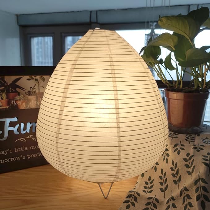 YY YEARCHY White Paper Lanterns Lamp Table Lamp Japanese Lantern Lamps for Bedroom Livingroom (Peach)