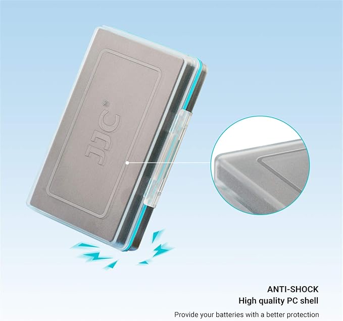 JJC 18650 Battery Case, Shockproof & Water-resistant Battery Storage Holder for 6 x 18650 Battery, PC Shell Easy to Carry