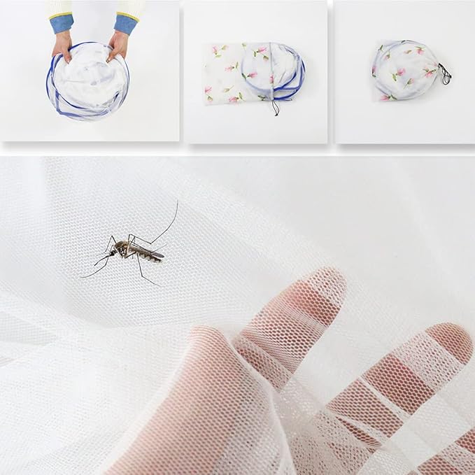 Mini Foldable Net for Head Ultralight Up Net Tent for Bedding Camping Travel Patio, Sleeping Bag Head Mini Folding 48g (L)